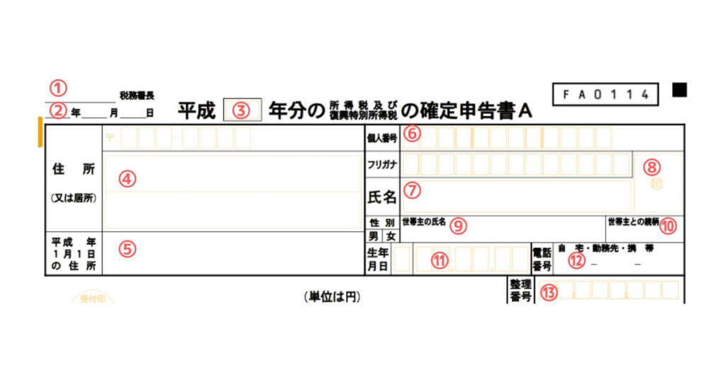 確定申告書Aの画像